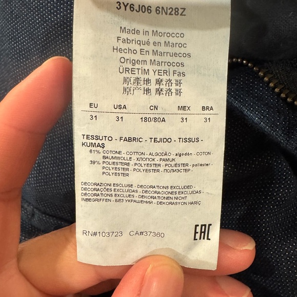 ARMANI JEANS Women's J06 Slim Fit BRAND NEW WITHOUT TAGS! Size 31 🔥 - Picture 4 of 4